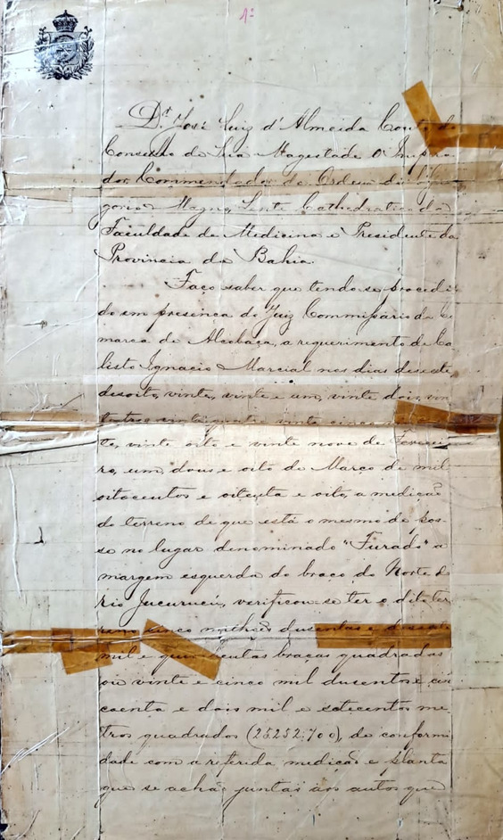Registro escritura outorgada pela Princesa Isabel