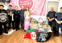 Guarda Municipal e grupo de motociclistas realizam ação solidária na Casa Lilás de Gravataí